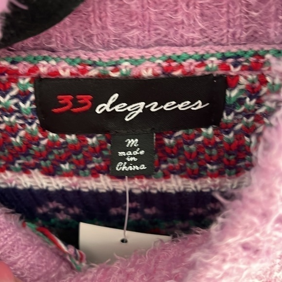 33 Degrees Women's Pink And Red Sweater NWT - Picture 2 of 9